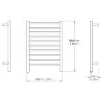 MICA Electric Heated Towel Dryer / Warmer Rail 34 Inch 10 Bars 500010026 - Image 3