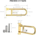 Mica Flip up Grab Bar Matt Gold Finished MCA091MG - Image 4