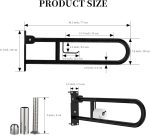 Mica Flip up Grab Bar Matt Black Finished MCA091MB - Image 3