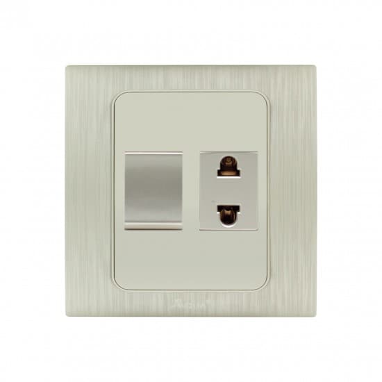 Aqua Electrical Dynamic Series ADY11 10AMP 1 Gang Switch Plus 1 Socket