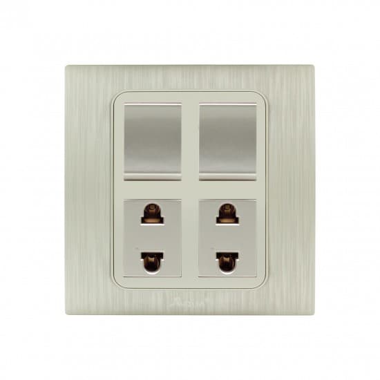 Aqua Electrical Dynamic Series ADY22 10AMP 2 Gang Switch Plus 2 Socket