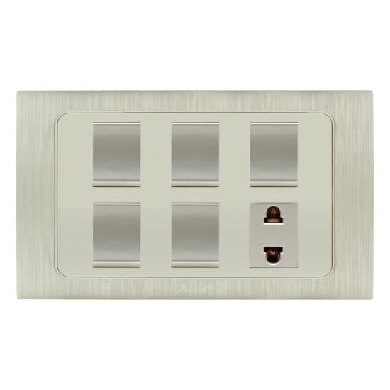 Aqua Electrical Dynamic Series ADY51 10AMP 5 Gang Switch Plus 1 Socket