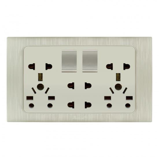 Aqua Electrical Dynamic Series ADYDU 10AMP Double Universal Socket Ace Material Aqua Electrical Dynamic Series ADYDU 10AMP Double Universal Socket - Image 1