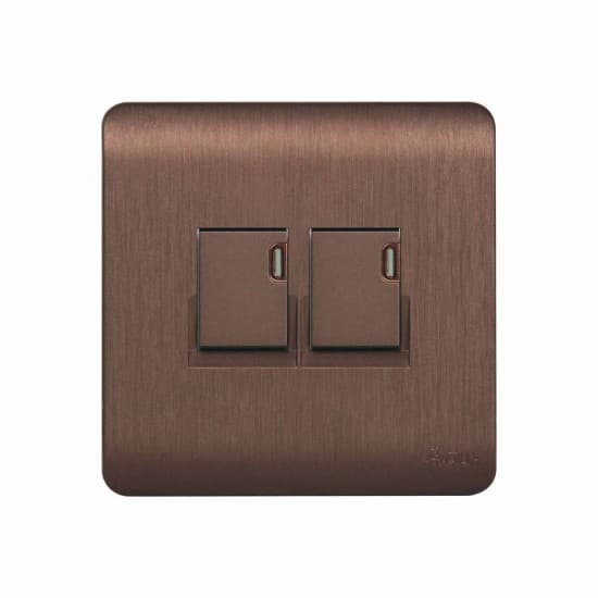Aqua Electrical Edge Brown Series AEB2 10AMP 2 Gang Switch