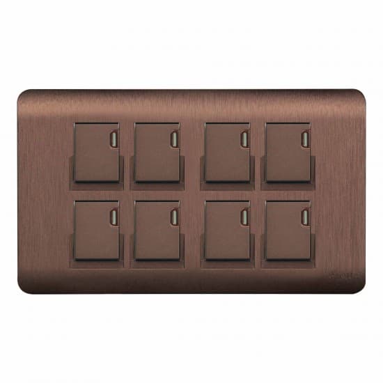 Aqua Electrical Edge Brown Series AEB8 10AMP 8 Gang Switch