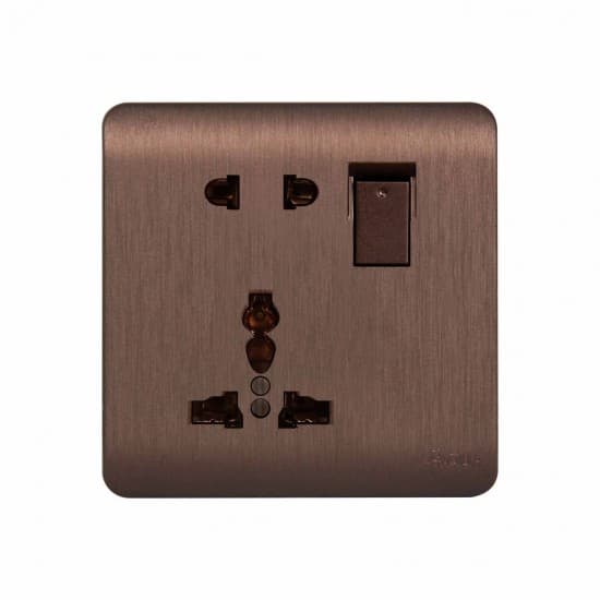 Aqua Electrical Edge Brown Series AEBM 10AMP Multi 2 Pin Socket