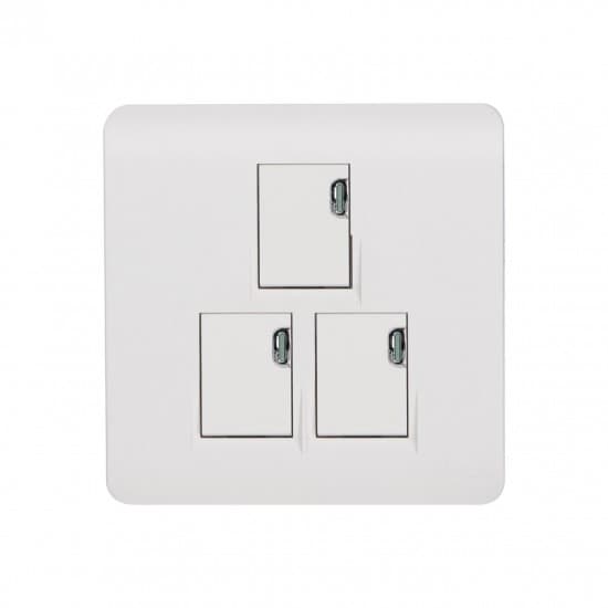 Aqua Electrical Edge White Series AEW3 10AMP 3 Gang Switch Ace Material Aqua Electrical Edge White Series AEW3 10AMP 3 Gang Switch - Image 1