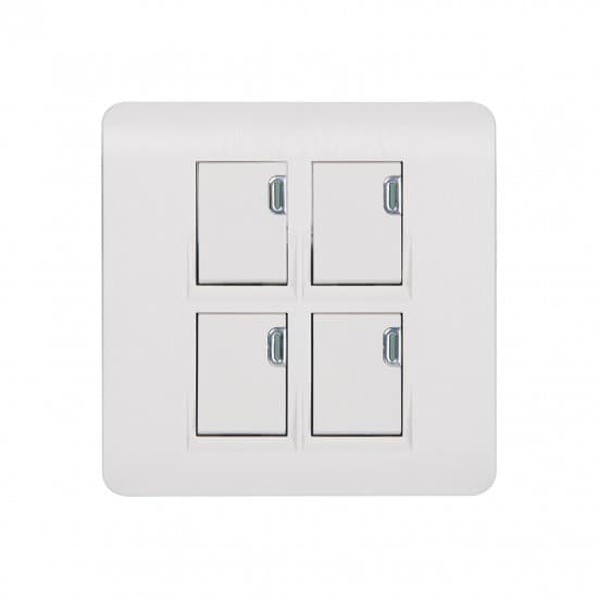 Aqua Electrical Edge White Series AEW4 10AMP 4 Gang Switch