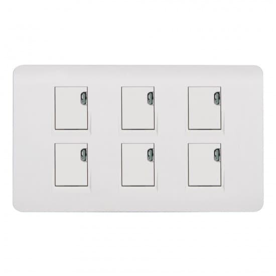 Aqua Electrical Edge White Series AEW6 10AMP 6 Gang Switch