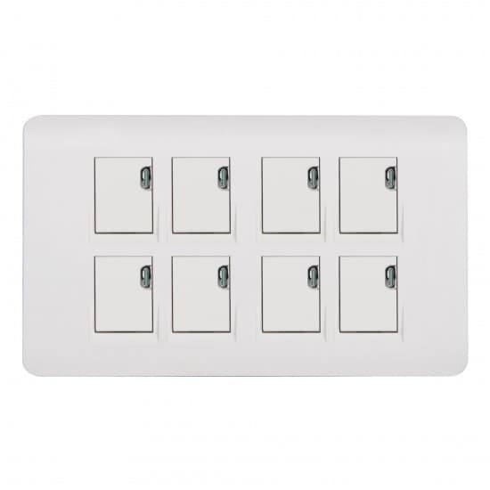 Aqua Electrical Edge White Series AEW8 10AMP 8 Gang Switch