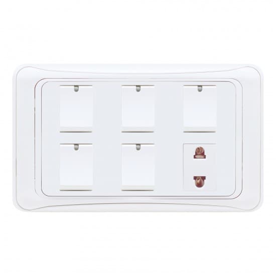 Aqua Electrical GLi Series AG51 10AMP 5 Gang Switch Plus 1 Socket