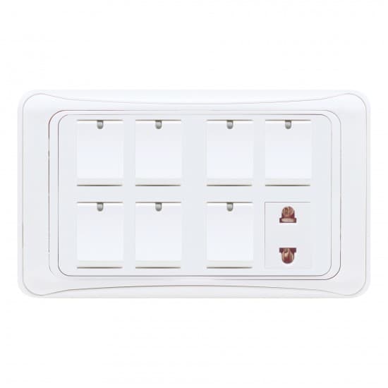 Aqua Electrical GLi Series AG71 10AMP 7 Gang Switch Plus 1 Socket