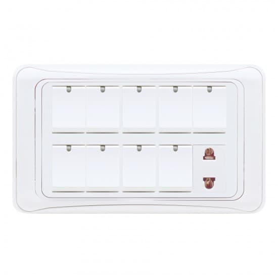 Aqua Electrical GLi Series AG91 10AMP 9 Gang Switch Plus 1 Socket