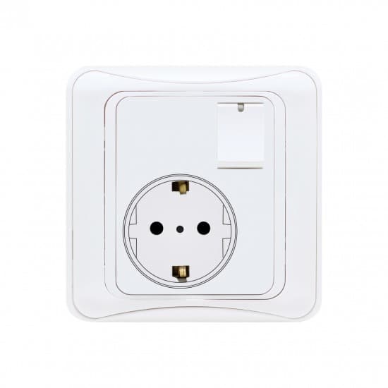 Aqua Electrical GLi Series AGE 10AMP Euro Socket Plus Switch