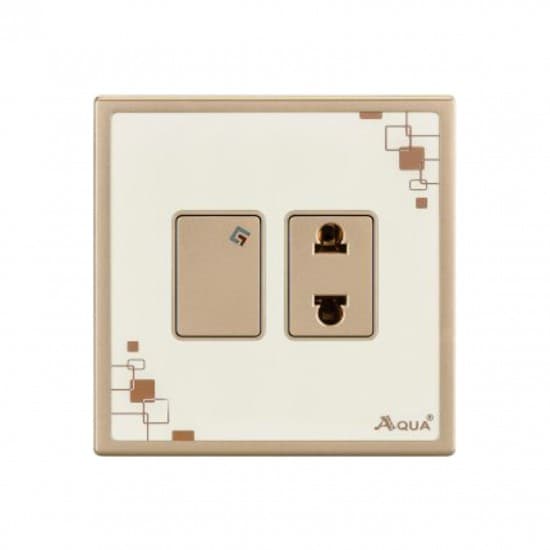 Aqua Electrical Glow Series AGLW11 10AMP 1 Gang Switch Plus 1 Socket