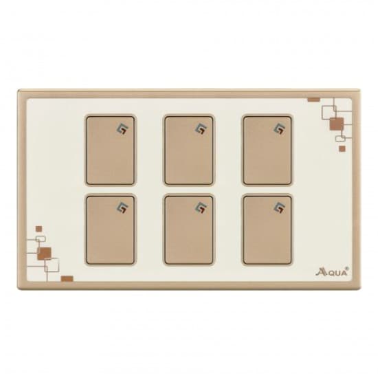 Aqua Electrical Glow Series AGLW6 10AMP 6 Gang Switch