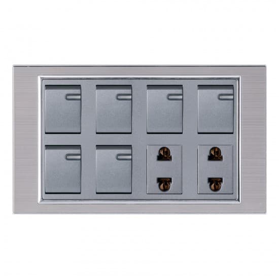 Aqua Electrical Platinum Series AP62 10AMP 6 Gang Switch plus 2 Socket