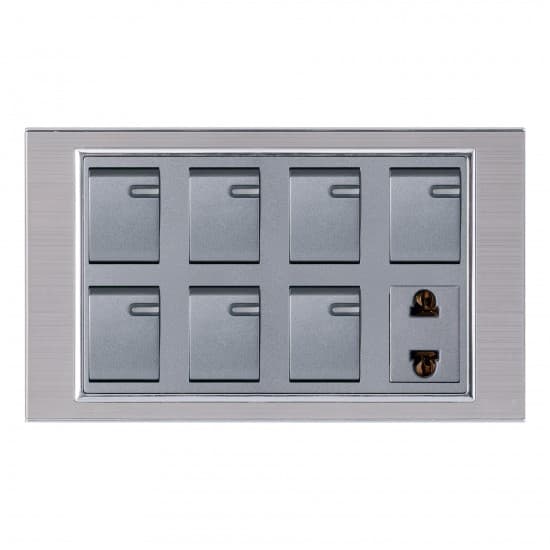 Aqua Electrical Platinum Series AP71 10AMP 7 Gang Switch plus 1 Socket