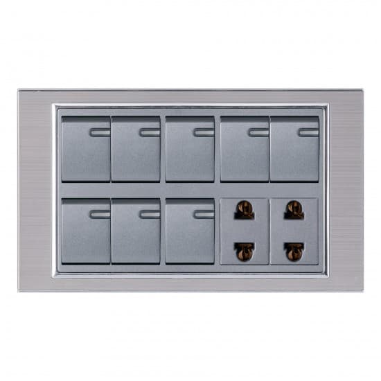 Aqua Electrical Platinum Series AP82 10AMP 8 Gang Switch plus 2 Socket