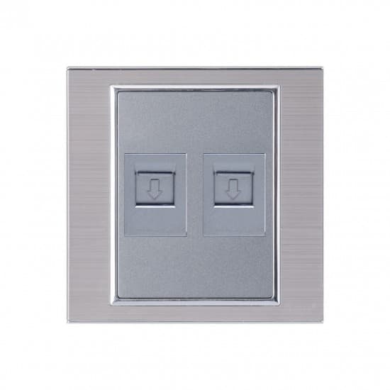 Aqua Electrical Platinum Series APTFD Double Telephone Socket