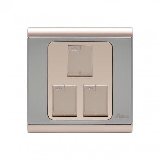 Aqua Electrical Signature Series ASG3 10AMP 3 Gang Switch Ace Material Aqua Electrical Signature Series ASG3 10AMP 3 Gang Switch - Image 1