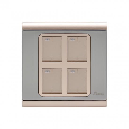 Aqua Electrical Signature Series ASG4 10AMP 4 Gang Switch Ace Material Aqua Electrical Signature Series ASG4 10AMP 4 Gang Switch - Image 1