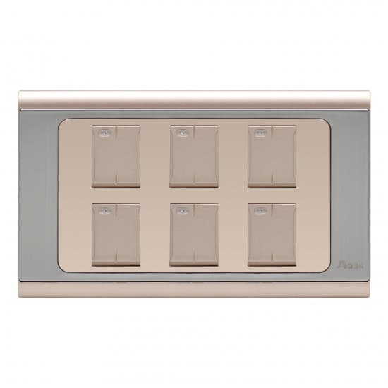 Aqua Electrical Signature Series ASG6 10AMP 6 Gang Switch