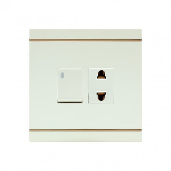 Aqua Electrical Silk Series ASK11 10AMP 1 gang Switch plus 1 Socket