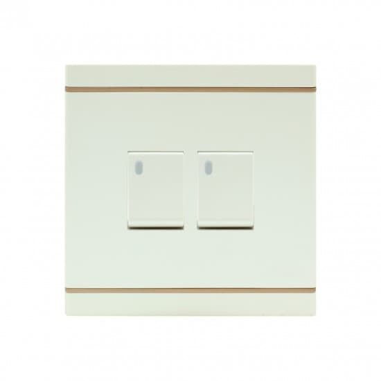 Aqua Electrical Silk Series ASK2 10AMP 2 Gang Switch