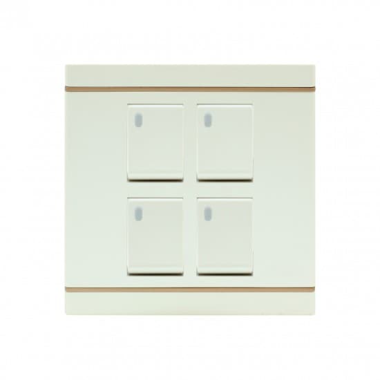 Aqua Electrical Silk Series ASK4 10AMP 4 Gang Switch