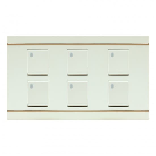 Aqua Electrical Silk Series ASK6 10AMP 6 Gang Switch