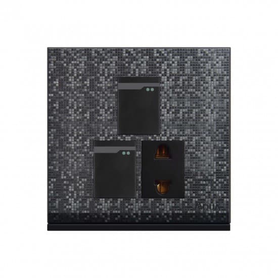 Aqua Electrical Texture-Series AT21 10AMP 2 Gang Switch Plus 1 Socket