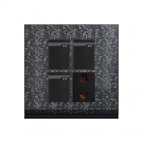 Aqua Electrical Texture-Series AT31 10AMP 3 Gang Switch Plus 1 Socket