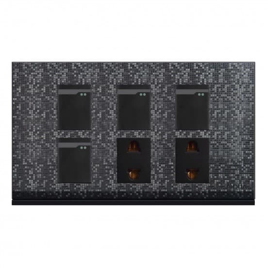 Aqua Electrical Texture-Series AT42 10AMP 4 Gang Switch Plus 2 Socket
