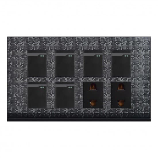 Aqua Electrical Texture-Series AT62 10AMP 6 Gang Switch Plus 2 Socket