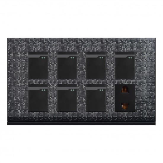 Aqua Electrical Texture-Series AT71 10AMP 7 Gang Switch Plus 1 Socket