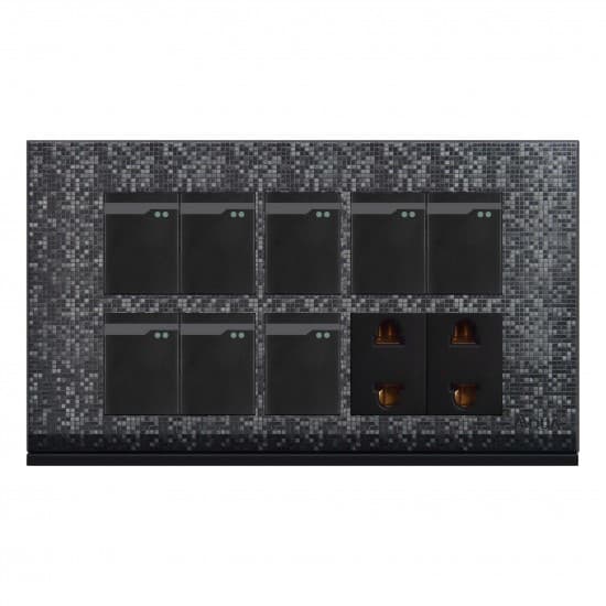 Aqua Electrical Texture-Series AT82 10AMP 8 Gang Switch Plus 2 Socket