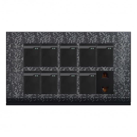 Aqua Electrical Texture-Series AT91 10AMP 9 Gang Switch Plus 1 Socket