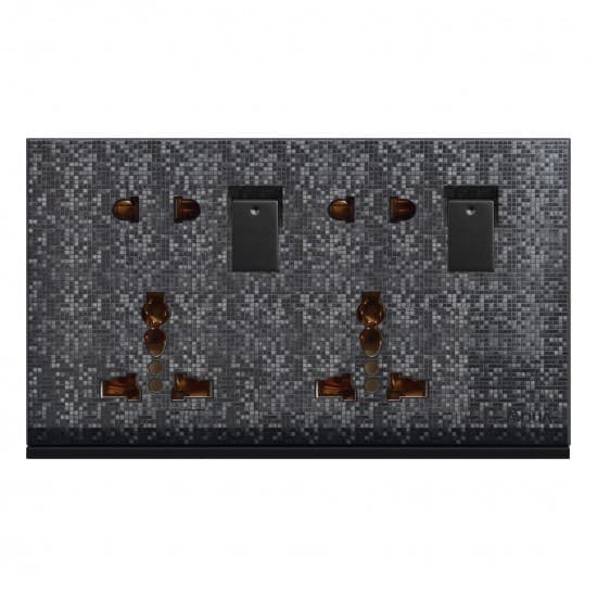 Aqua Electrical Texture-Series ATDU 10AMP Double Multi Universal Socket