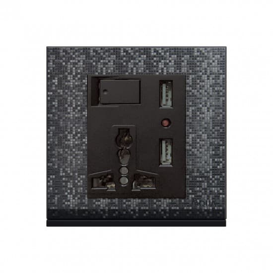 Aqua Electrical Texture-Series ATMF2U 10AMP Multi Plus 2 USB Charger