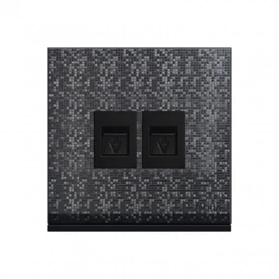 Aqua Electrical Texture-Series ATTFD Double Telephone Socket
