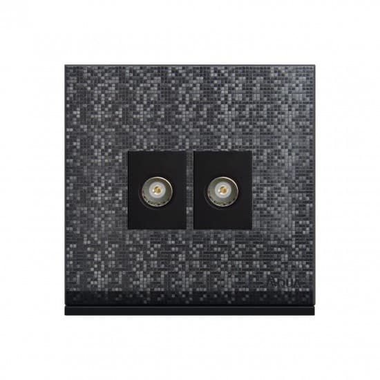 Aqua Electrical Texture-Series ATTVD Double TV Socket