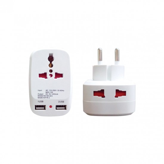 Aqua Traveller Adapter UTA-823 plus 2 USB charger