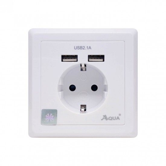 Aqua UDES Usb Double Plus Euro Socket