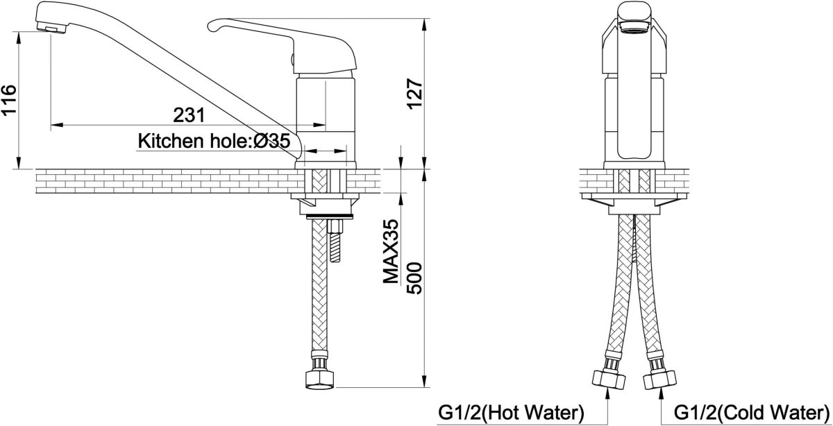 Zilver Duck Type Sink Mixer EC005 - Image 2