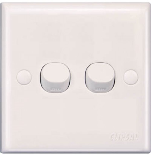 Clipsal 10AX 250V 2 Gang 1 Way Switch Ace Material Clipsal E Series E32/1/2A 10AX 250V 2 Gang 1 Way Switch - Image 1