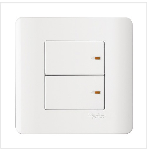 Clipsal Zencelo Series E8432/1 16AX/20A 250V 2 Gang 1 Way Full-Flat Switch with Ondicator