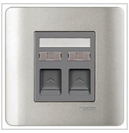 Clipsal Zencelo Series E8432RJS4 2 Gang Telephone Outlet