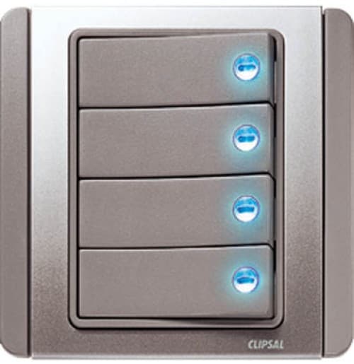 Clipsal Neo Series E3034H1 10AX 250V 4 Gang 1 Way Switch Horizontal