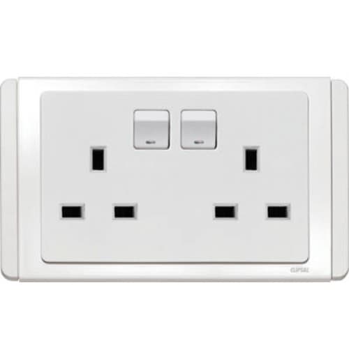 Clipsal Neo Series ET3025 13A 2 Gang 3 Pin Switched Sockets